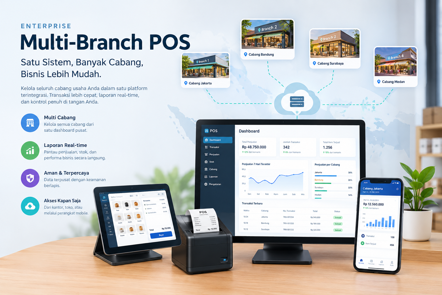 Enterprise POS Kasir Minimarket Multi Cabang